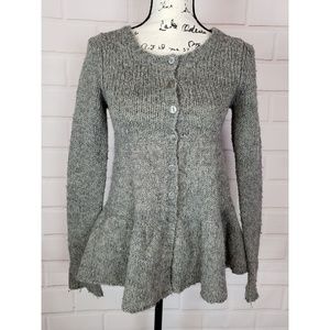 Free People Wool Blend Peplum Sweater Size XS